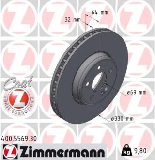 Фото диск гальмівний Formula S ZIMMERMANN 400556930 Диск гальмівний Formula S ZIMMERMANN 400556930
