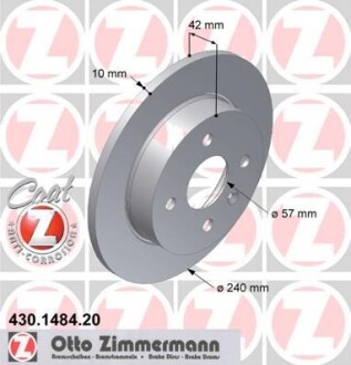 Диск тормозной ZIMMERMANN 430.1484.20