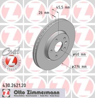 Диск тормозной ZIMMERMANN 430.2621.20