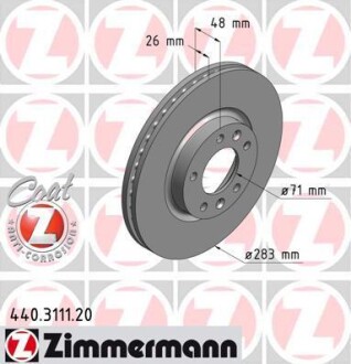 Диск гальмівний ZIMMERMANN 440.3111.20