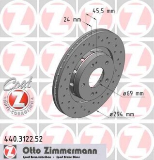 Диск тормозной ZIMMERMANN 440.3122.52