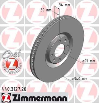 Диск гальмівний ZIMMERMANN 440.3127.20