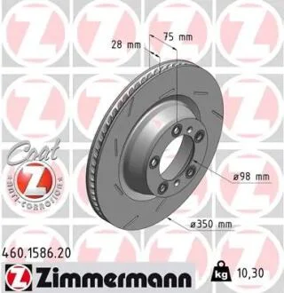 Диск тормозной ZIMMERMANN 460.1586.20