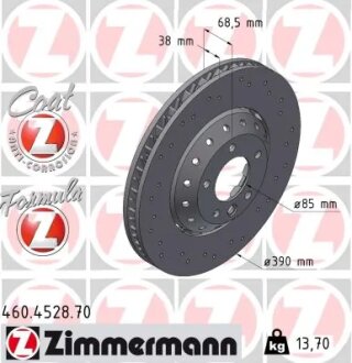 Диск гальмівний Formula Z Sport лівий ZIMMERMANN 460452870