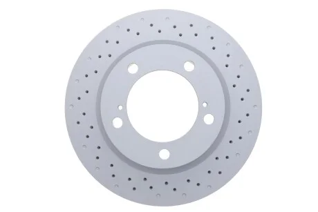 Диск тормозной (передний) Toyota Land Cruiser 200/Lexus LX 07- (340х32) (с покрыт) (с отверс) (вент) ZIMMERMANN 590.2816.52