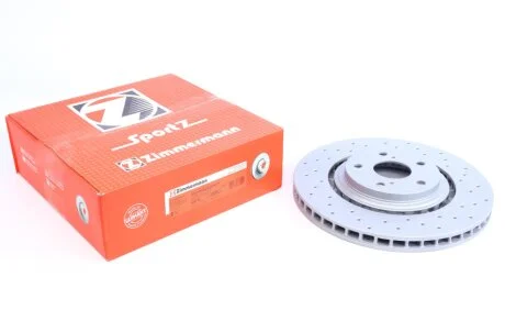 Диск тормозной (передний) Toyota Rav 4 12-/Lexus RX/NX 08- (328x28)(с покрыт) (вент) (с отверстиями) ZIMMERMANN 590.2825.52