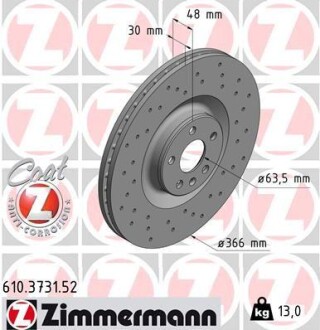 Диск тормозной SPORT Z ZIMMERMANN 610373152