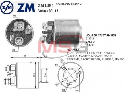 Втягуюче реле ZM ZM1491