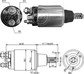 Втягивающее реле стартера ZM ZM1640