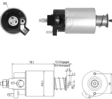 Втягуюче релє стартера ZM ZM1665