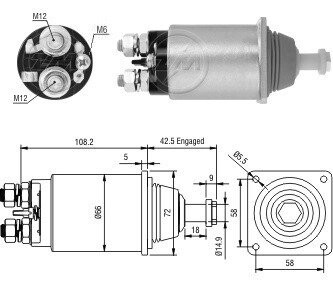 Втягуюче релє стартера ZM ZM1833