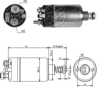 Реле втягуюче стартера ZM ZM527