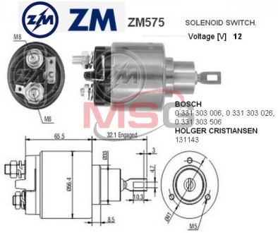 Втягивающее реле ZM ZM575