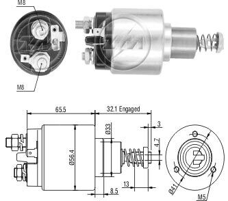 Втягивающее реле стартера ZM ZM676