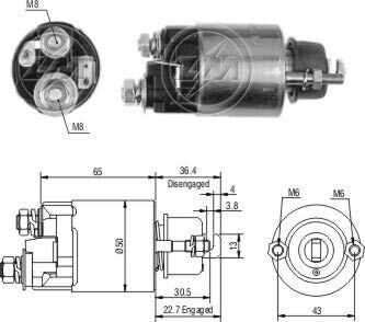 Втягивающее реле стартера ZM ZM702