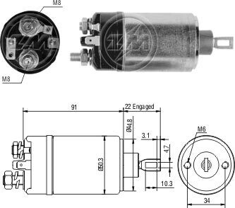 Втягуюче релє стартера ZM ZM726