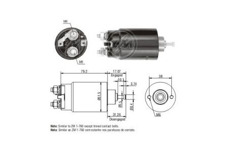 Втягивающее реле стартера ZM ZM760