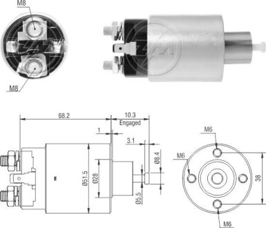 Втягивающее реле стартера ZM ZM7995