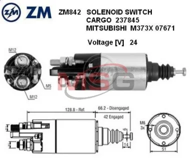 Втягивающее реле стартера ZM ZM842